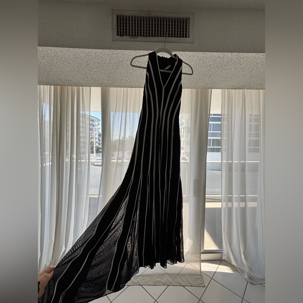 Black and White Striped Women's Skirt